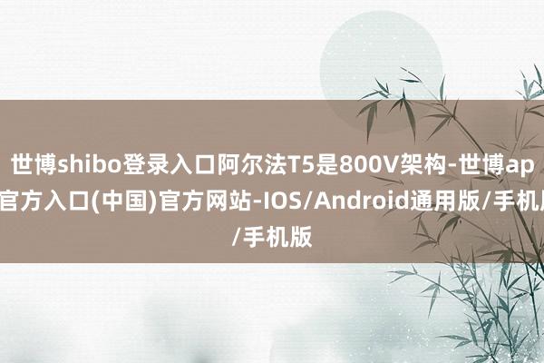 世博shibo登录入口阿尔法T5是800V架构-世博app官方入口(中国)官方网站-IOS/Android通用版/手机版