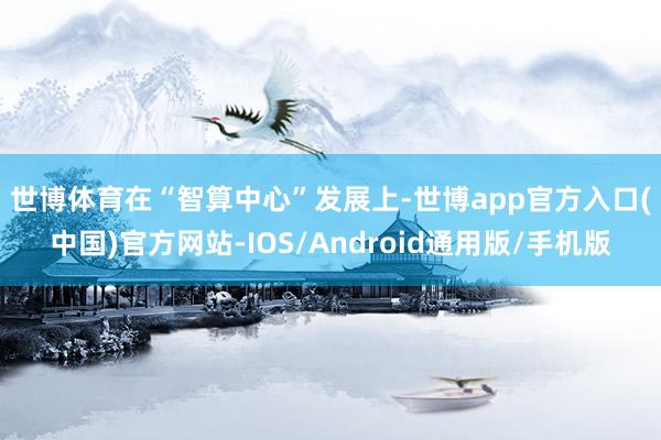 世博体育　　在“智算中心”发展上-世博app官方入口(中国)官方网站-IOS/Android通用版/手机版