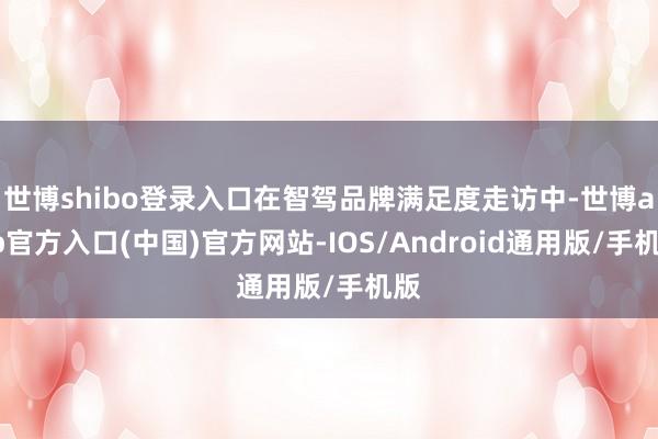 世博shibo登录入口在智驾品牌满足度走访中-世博app官方入口(中国)官方网站-IOS/Android通用版/手机版