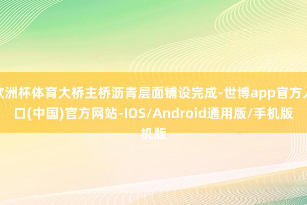 欧洲杯体育大桥主桥沥青层面铺设完成-世博app官方入口(中国)官方网站-IOS/Android通用版/手机版