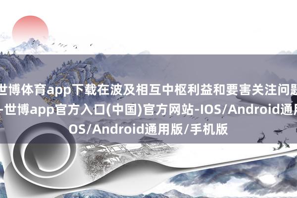 世博体育app下载在波及相互中枢利益和要害关注问题上相互复古-世博app官方入口(中国)官方网站-IOS/Android通用版/手机版