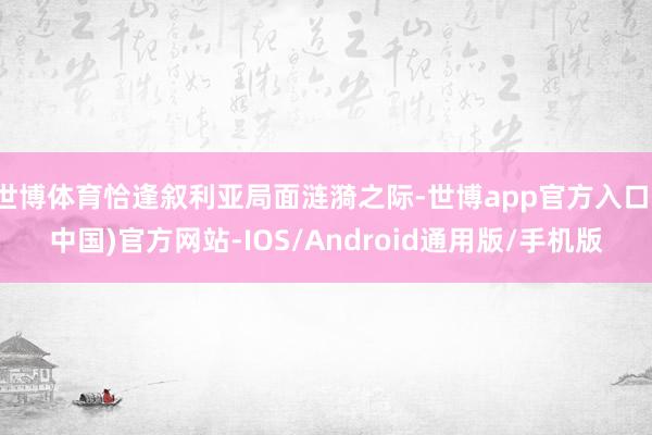 世博体育恰逢叙利亚局面涟漪之际-世博app官方入口(中国)官方网站-IOS/Android通用版/手机版