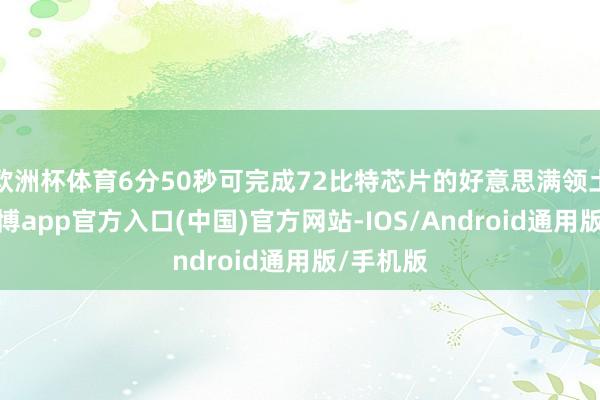 欧洲杯体育6分50秒可完成72比特芯片的好意思满领土绘图-世博app官方入口(中国)官方网站-IOS/Android通用版/手机版