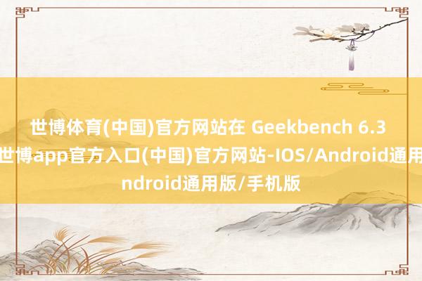 世博体育(中国)官方网站在 Geekbench 6.3 的测试中-世博app官方入口(中国)官方网站-IOS/Android通用版/手机版