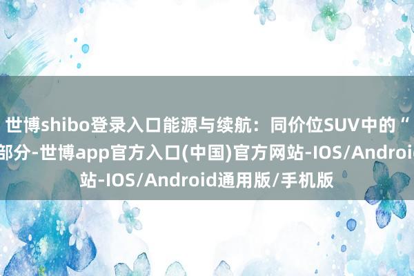世博shibo登录入口能源与续航：同价位SUV中的“驾驶玩物”能源部分-世博app官方入口(中国)官方网站-IOS/Android通用版/手机版