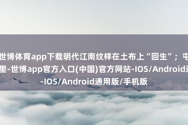 世博体育app下载明代江南纹样在土布上“回生”；屯堡糍粑体验区里-世博app官方入口(中国)官方网站-IOS/Android通用版/手机版