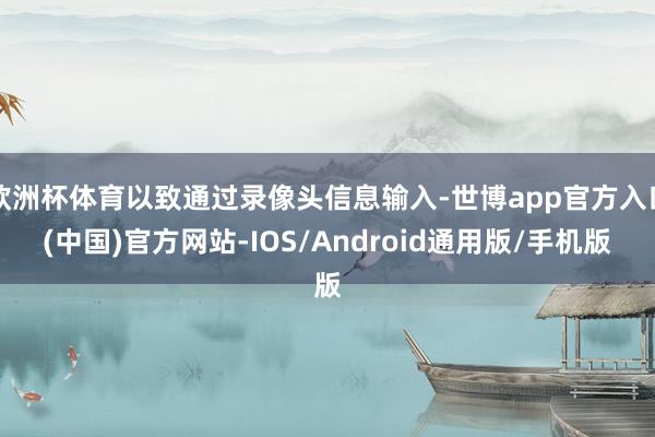 欧洲杯体育以致通过录像头信息输入-世博app官方入口(中国)官方网站-IOS/Android通用版/手机版