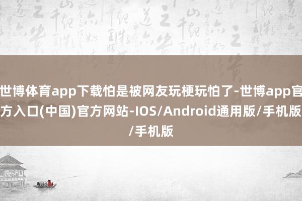 世博体育app下载怕是被网友玩梗玩怕了-世博app官方入口(中国)官方网站-IOS/Android通用版/手机版