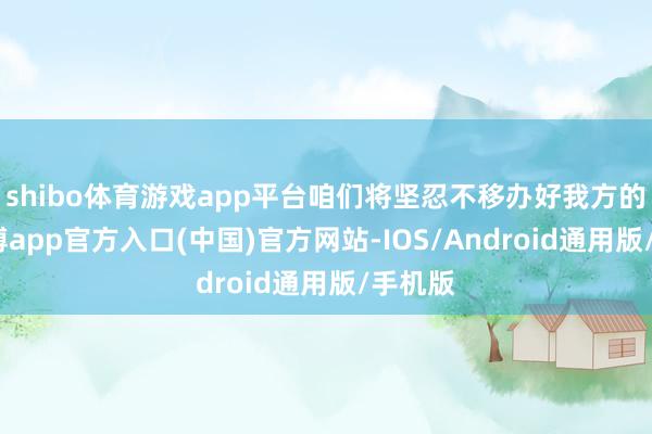 shibo体育游戏app平台咱们将坚忍不移办好我方的事-世博app官方入口(中国)官方网站-IOS/Android通用版/手机版