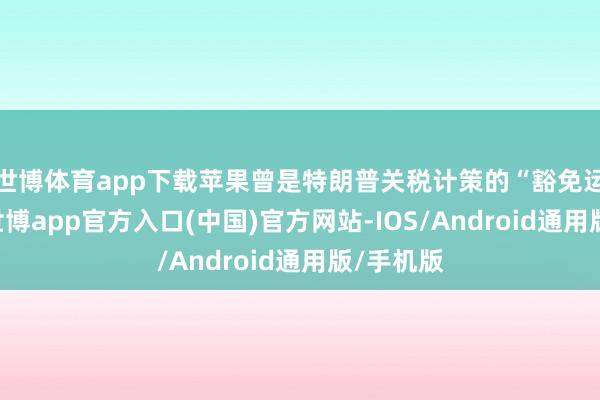 世博体育app下载苹果曾是特朗普关税计策的“豁免运气儿”-世博app官方入口(中国)官方网站-IOS/Android通用版/手机版
