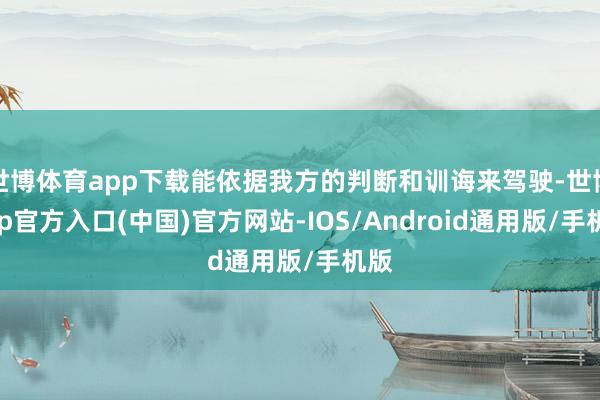 世博体育app下载能依据我方的判断和训诲来驾驶-世博app官方入口(中国)官方网站-IOS/Android通用版/手机版