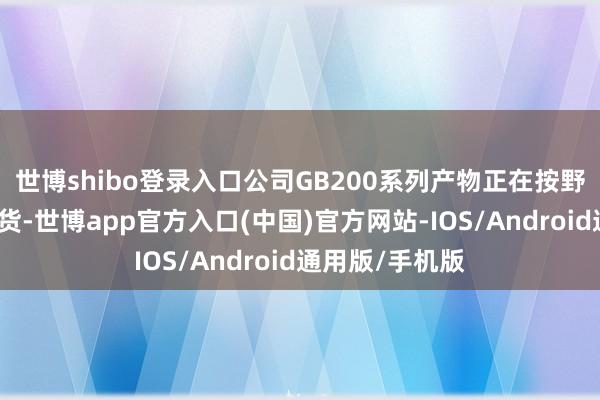 世博shibo登录入口公司GB200系列产物正在按野心加快坐褥出货-世博app官方入口(中国)官方网站-IOS/Android通用版/手机版