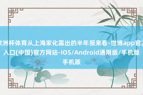 欧洲杯体育从上海家化露出的半年报来看-世博app官方入口(中国)官方网站-IOS/Android通用版/手机版