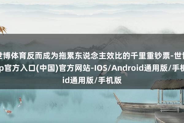 世博体育反而成为拖累东说念主效比的千里重钞票-世博app官方入口(中国)官方网站-IOS/Android通用版/手机版